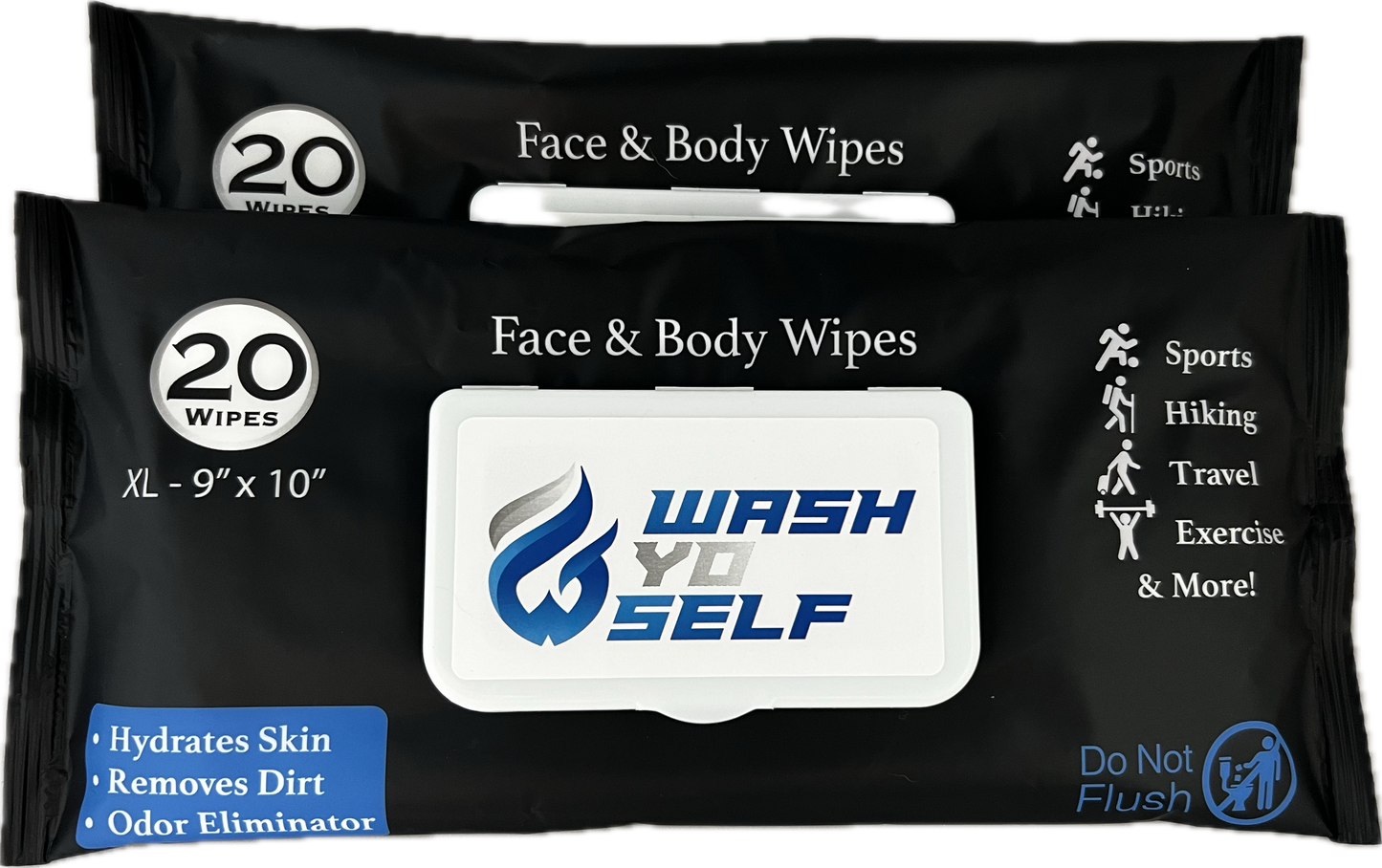 Bulk 2-Pack – 40 Face & Body Wipes